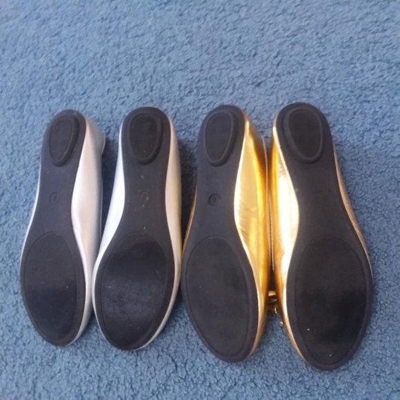 SOLD Ballet style flats shoe slipper silver or - Picture 3 of 5
